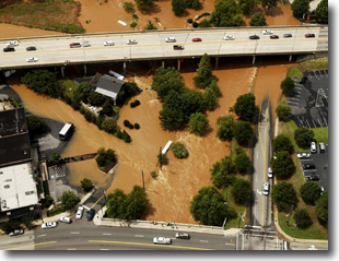 Aerial of Flooding