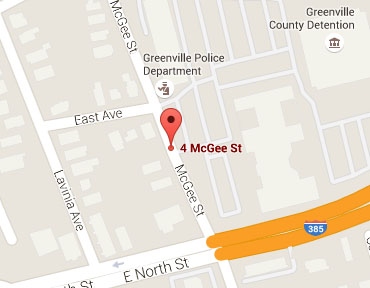 Map to Greenville County Detention Center