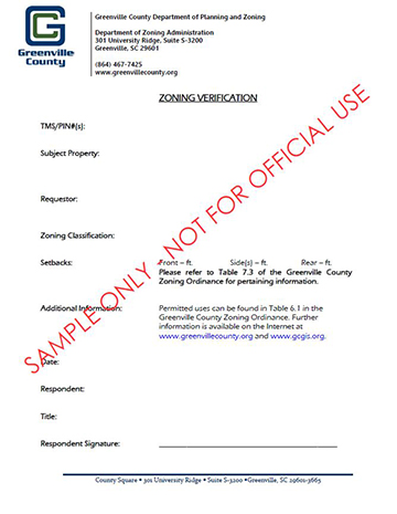 Zoning Map  Simpsonville South Carolina